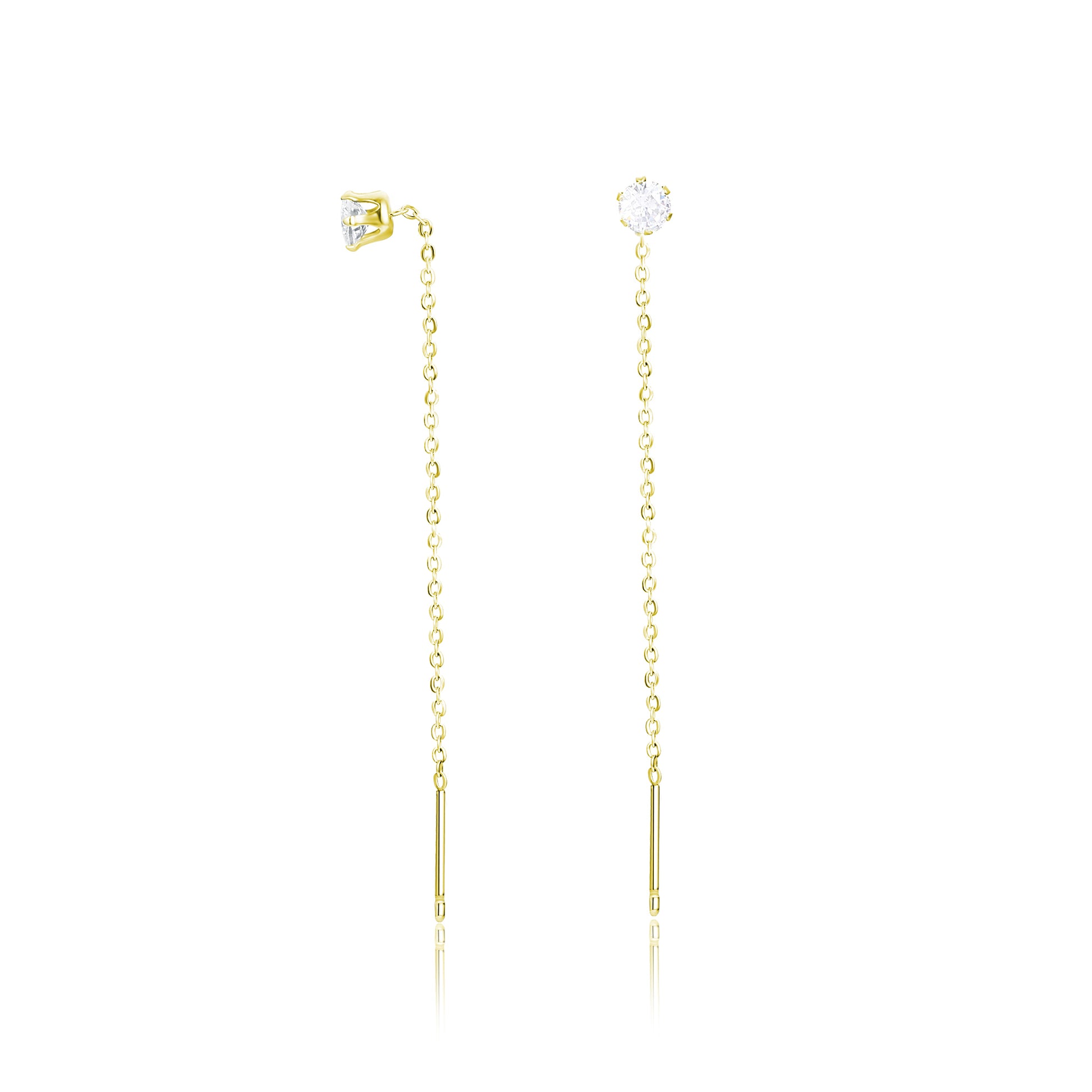 Up and down earrings with crystal