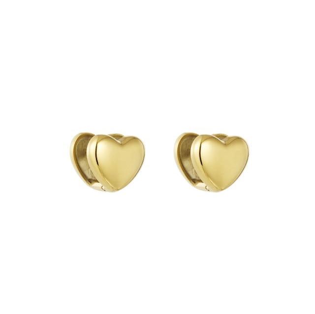Sparkling Heart Button Earrings