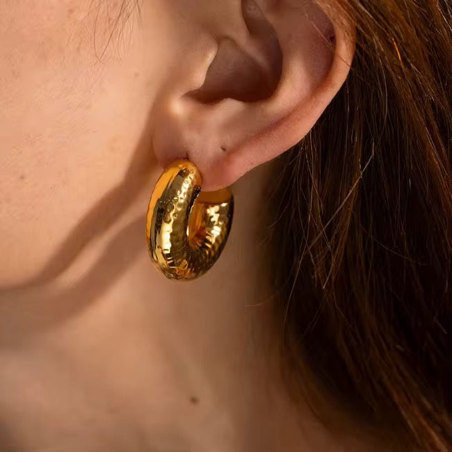 Chubby Hammered Earrings