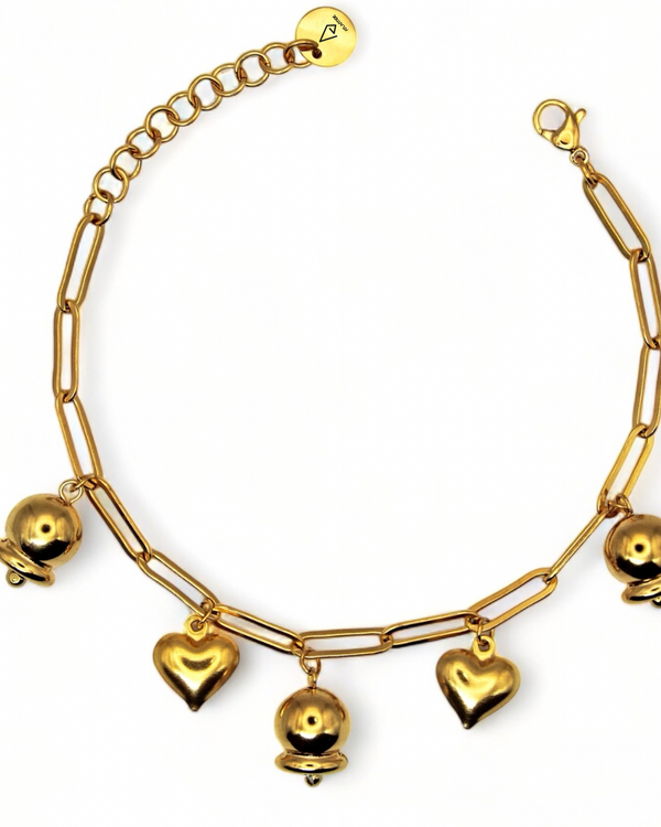 Bells and Hearts Rattle Bracelet