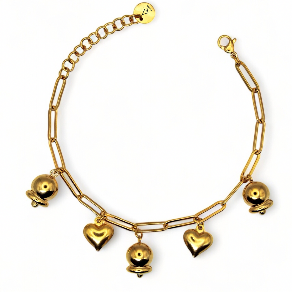 Bells and Hearts Rattle Bracelet