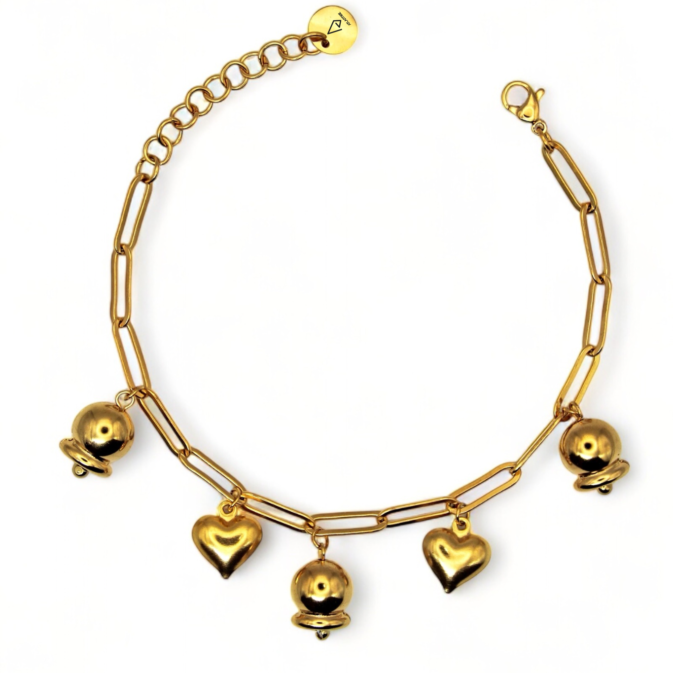 Bells and Hearts Rattle Bracelet