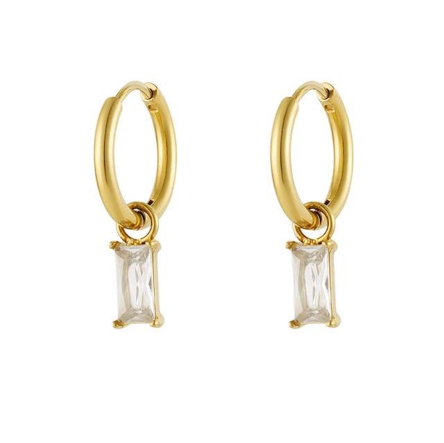 Orecchini Hoop Sparkling Rect