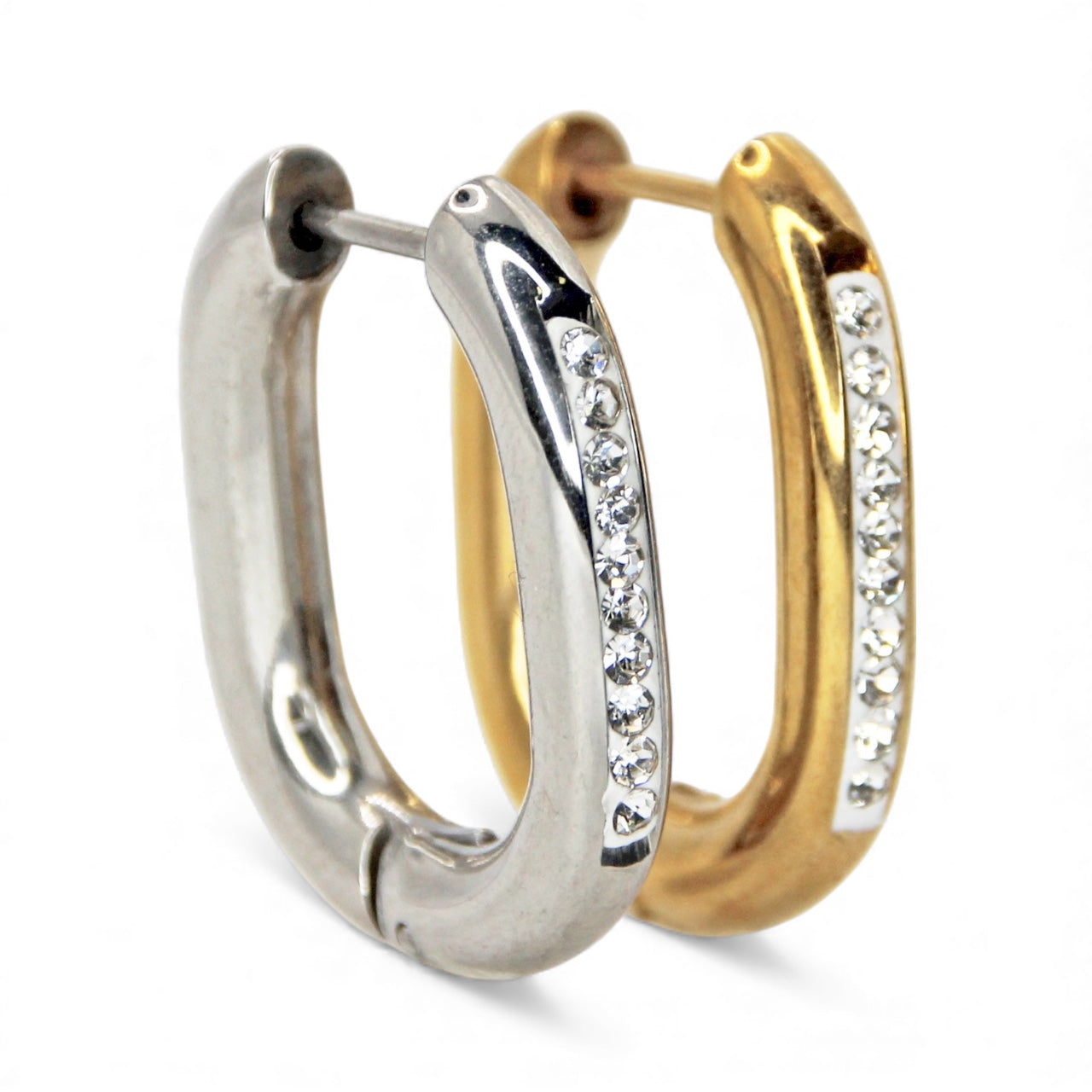 Orecchini Oval Crystal Hoop