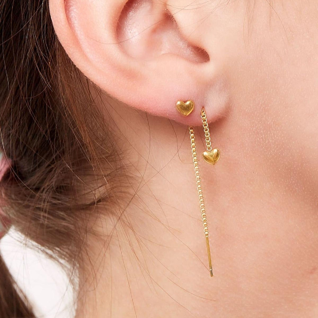 Bold Heart Drop Earrings