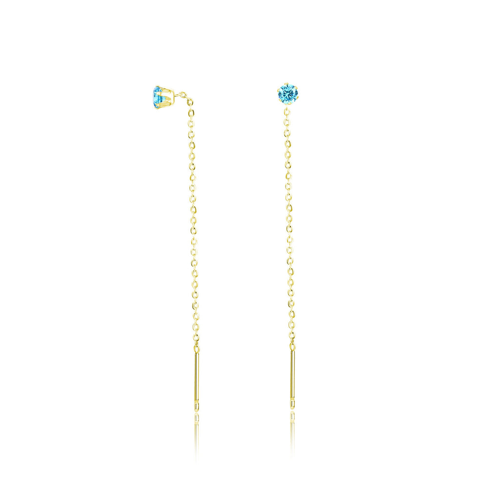 Up and down earrings with crystal