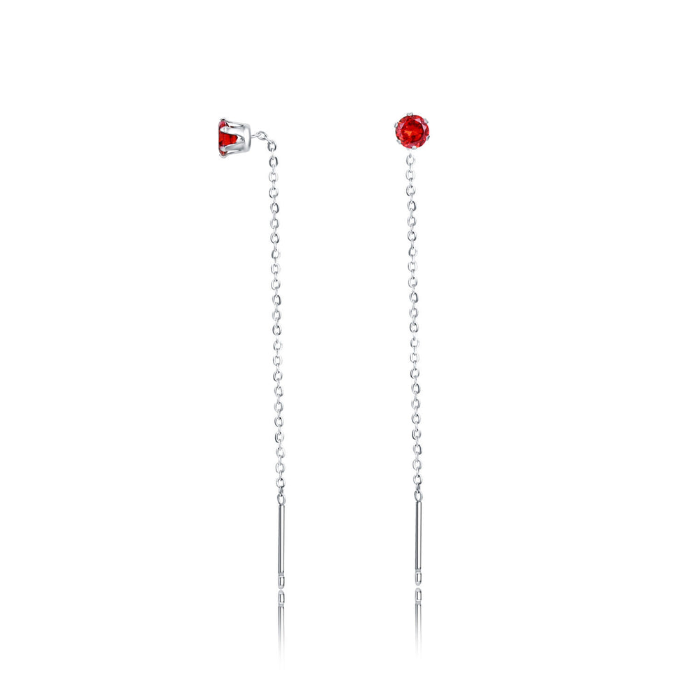 Up and down earrings with crystal