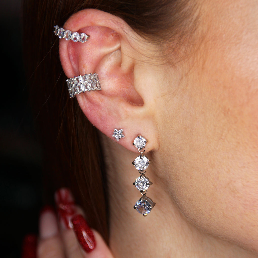 Ear Cuff Crystal Grid