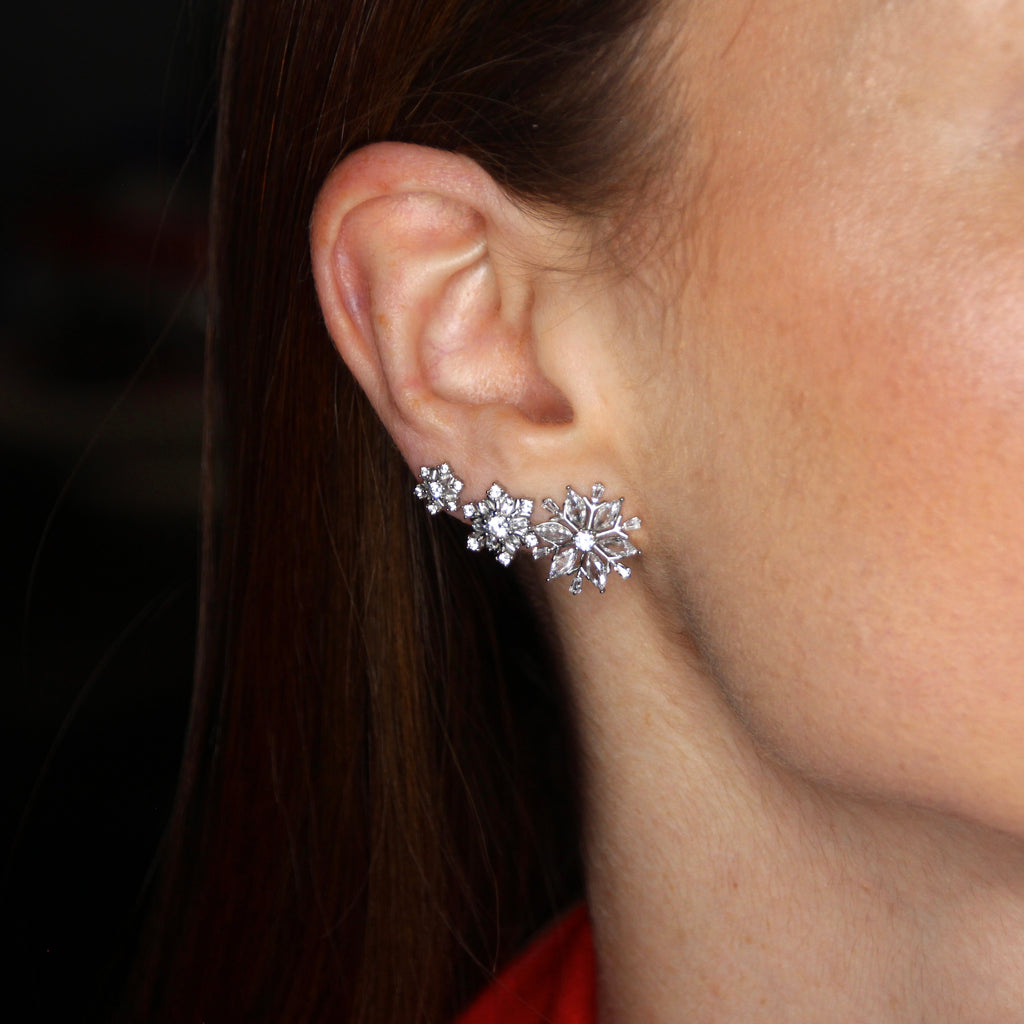 Set 3 Orecchini Fiocco di Neve