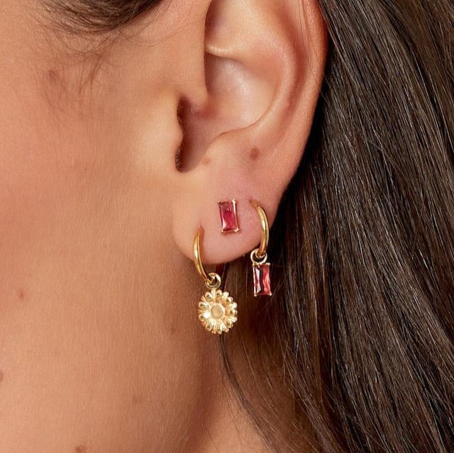 Hoop Earrings Sparkling Rect