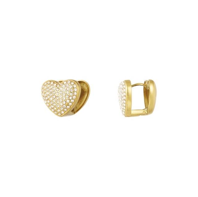 Sparkling Heart Button Earrings