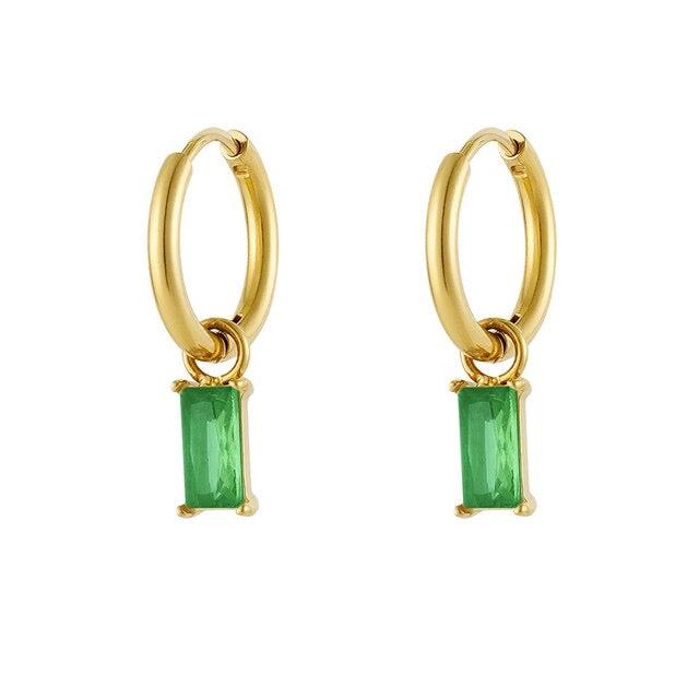 Hoop Earrings Sparkling Rect