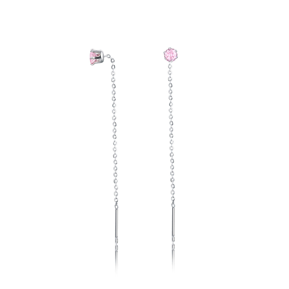 Up and down earrings with crystal