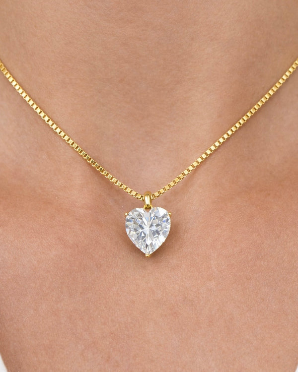 Collana Solitario Crystal Heart