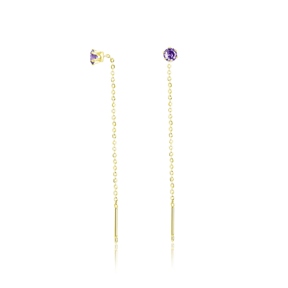 Up and down earrings with crystal