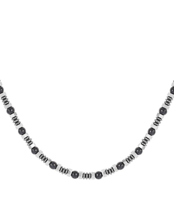 Collana in acciaio con pietre dure