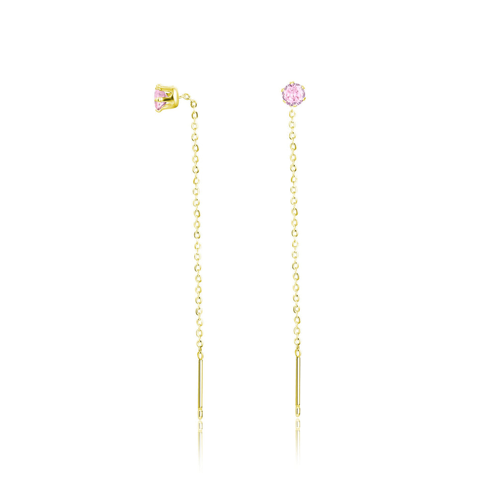 Up and down earrings with crystal