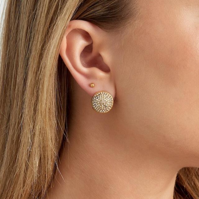 Sparkling Button Earrings
