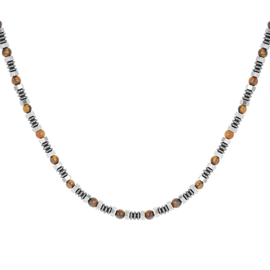 Collana in acciaio con pietre dure