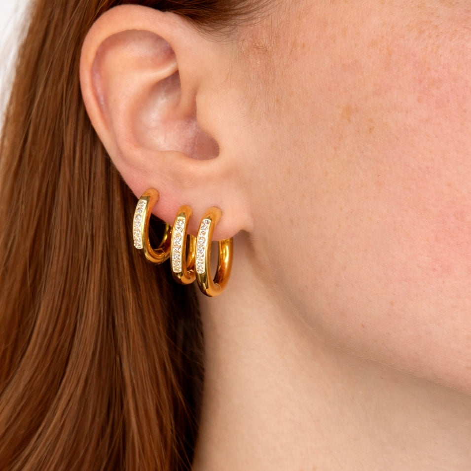 Orecchini Small Crystal Hoop