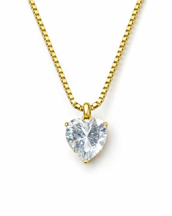 Collana Solitario Crystal Heart