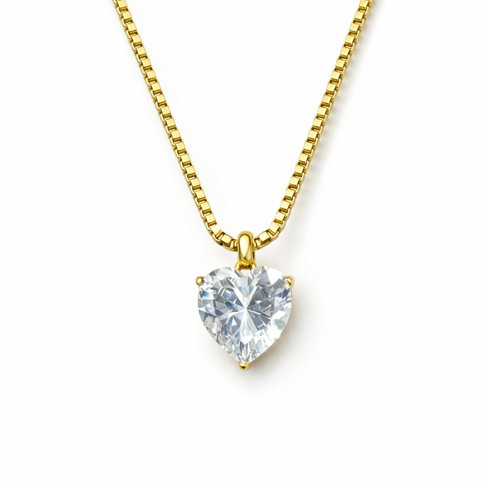 Collana Solitario Crystal Heart