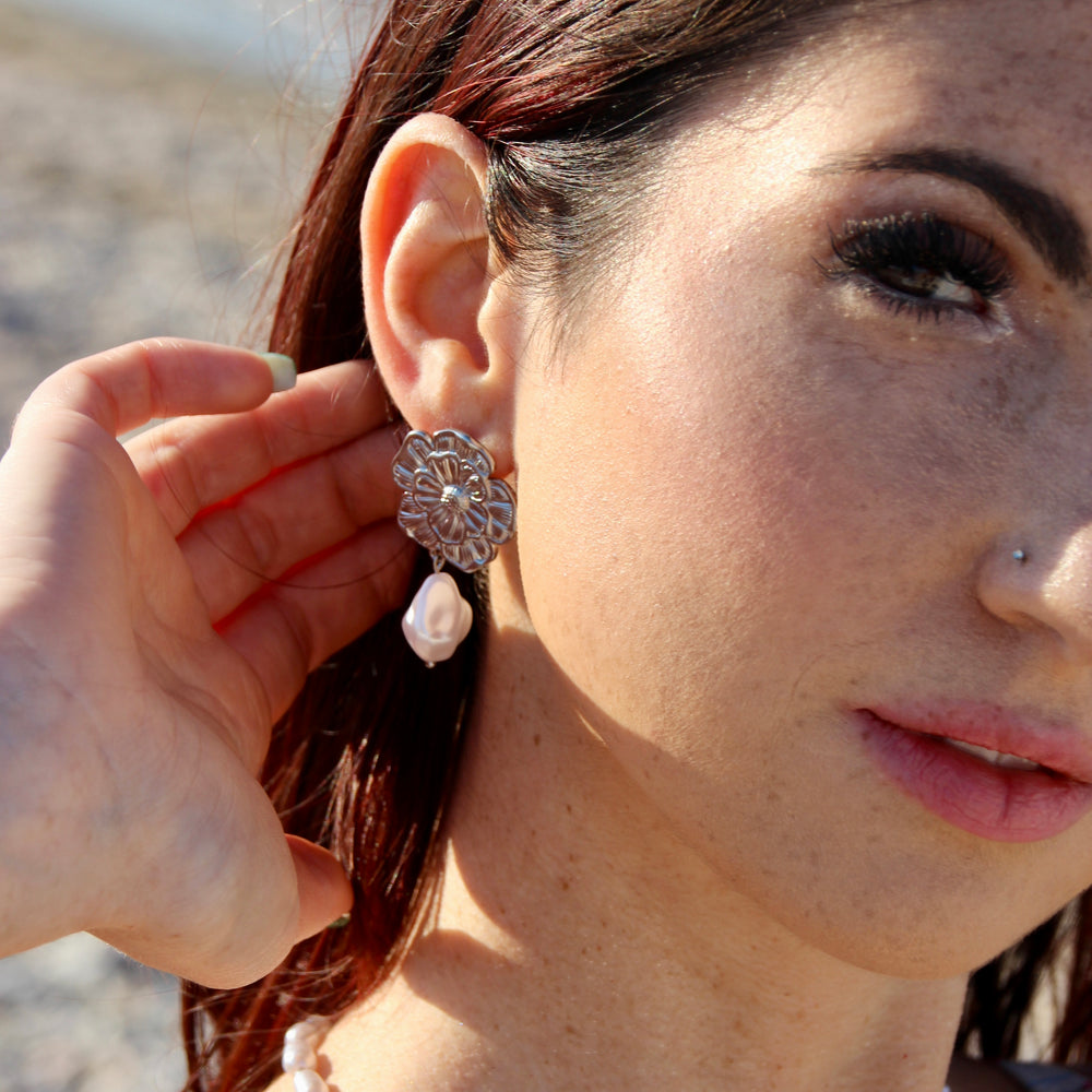 Hibiscus Flower Earrings
