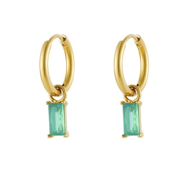 Hoop Earrings Sparkling Rect