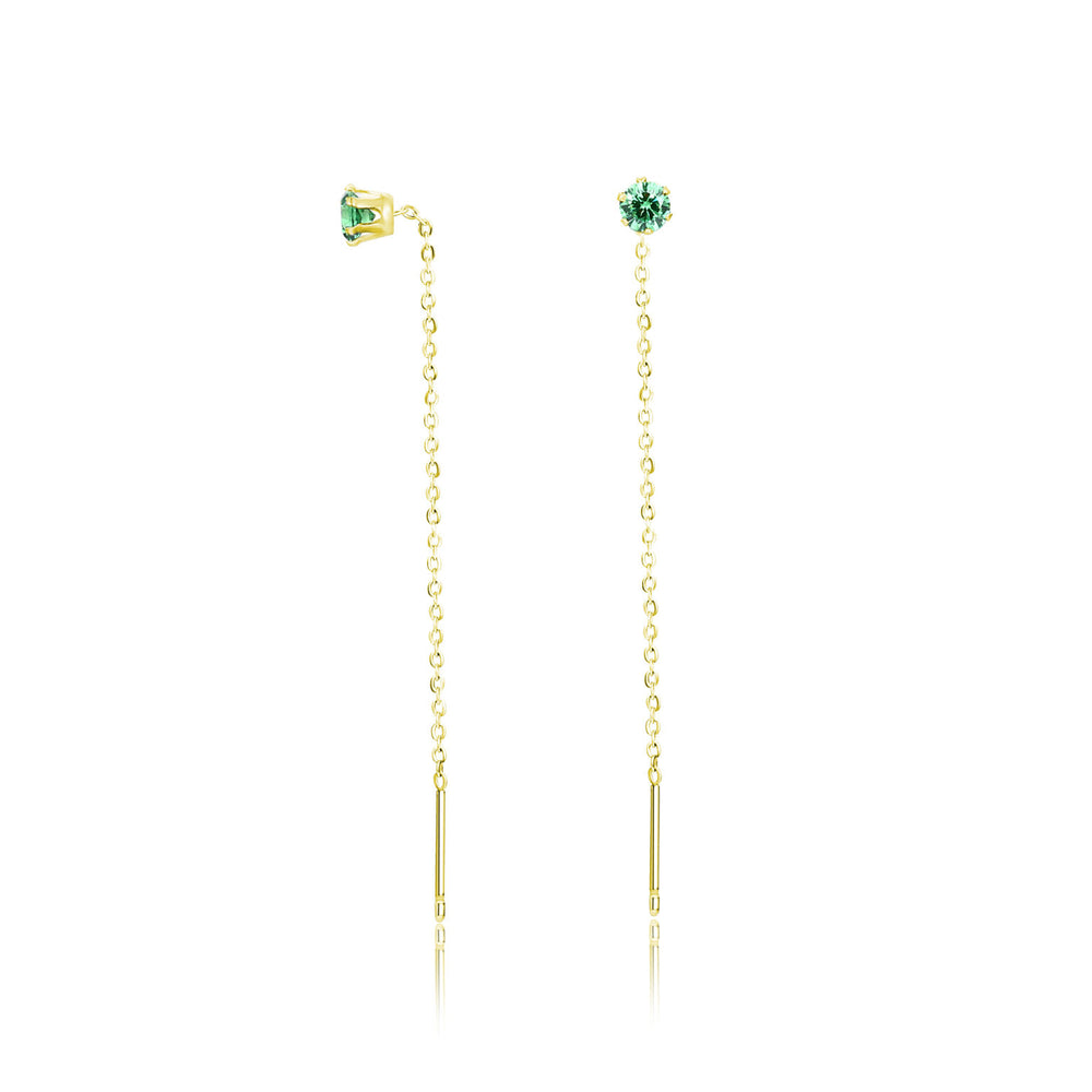 Up and down earrings with crystal