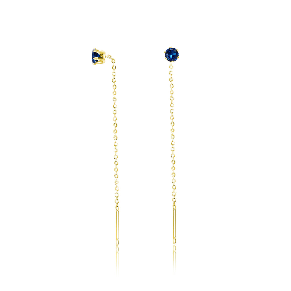 Up and down earrings with crystal