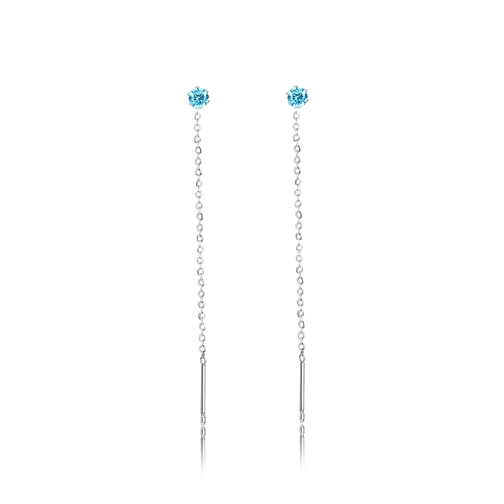 Up and down earrings with crystal