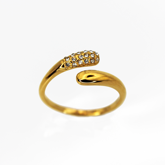 Goccia ring with rhinestones