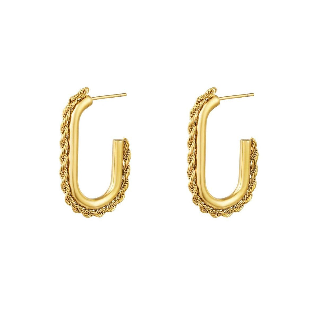 Braid Oval Earrings