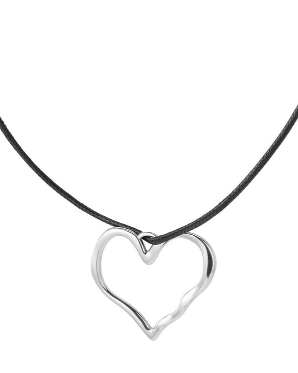 Chocker con cuore traforato in acciaio