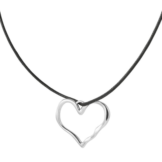 Chocker con cuore traforato in acciaio