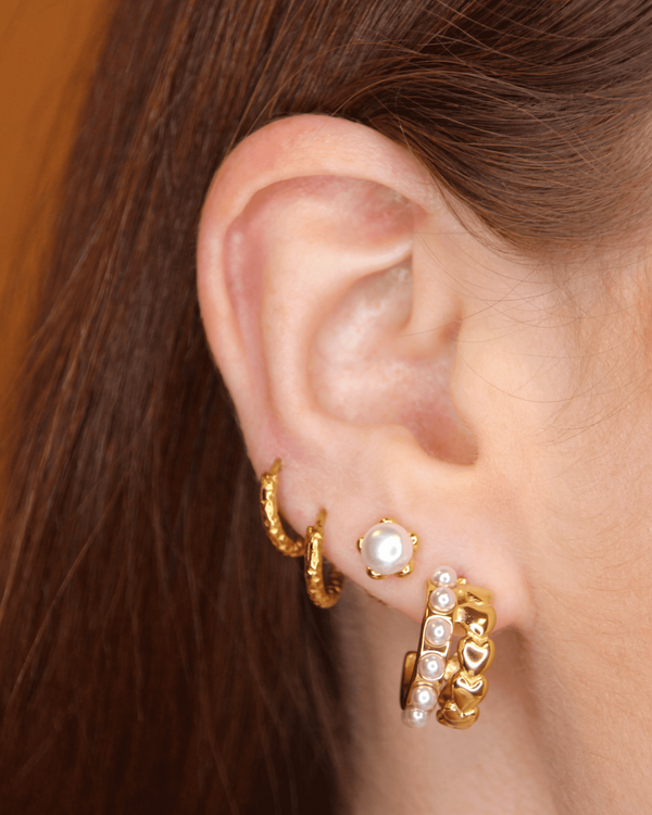 Pearly Hearts hoop earrings