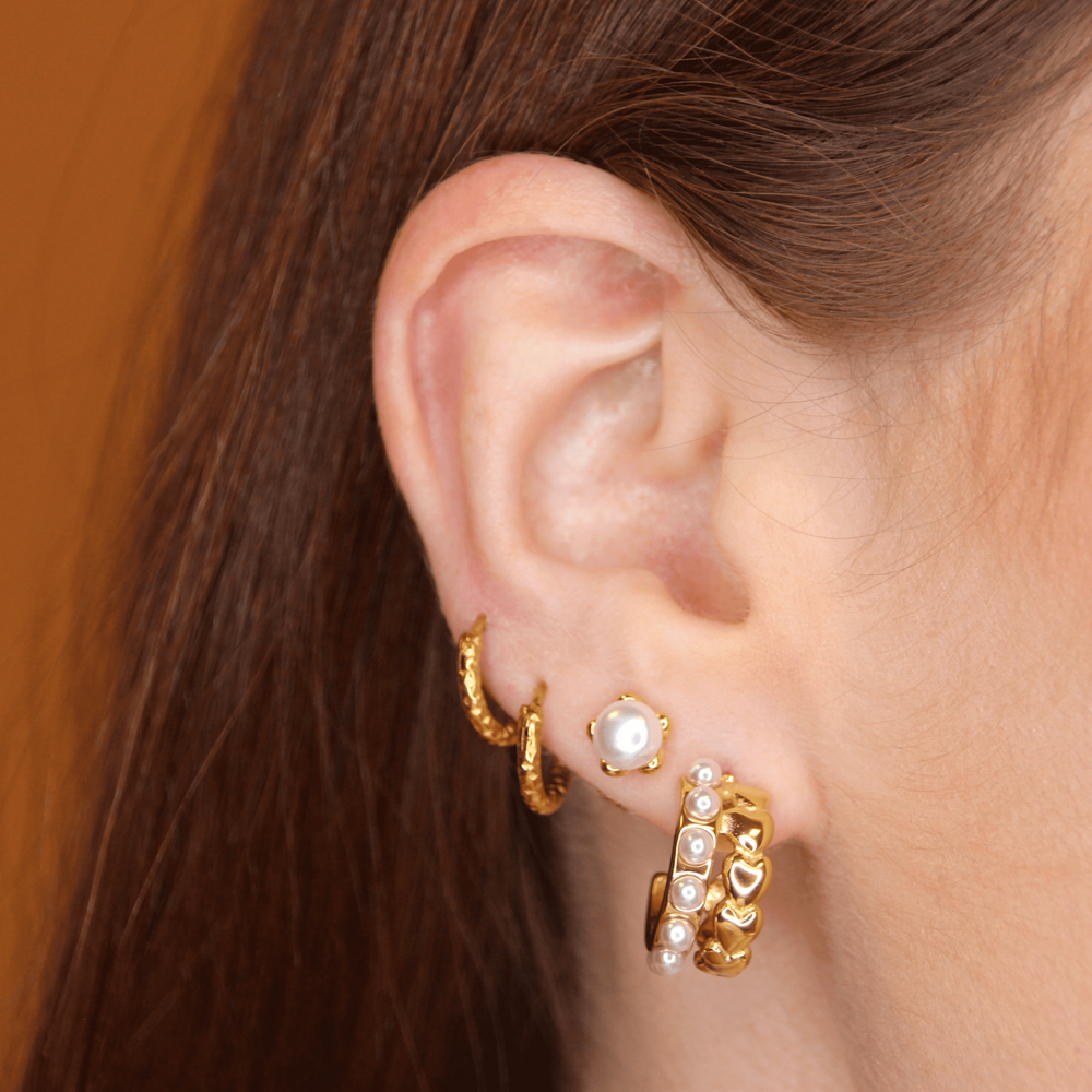 Pearly Hearts hoop earrings