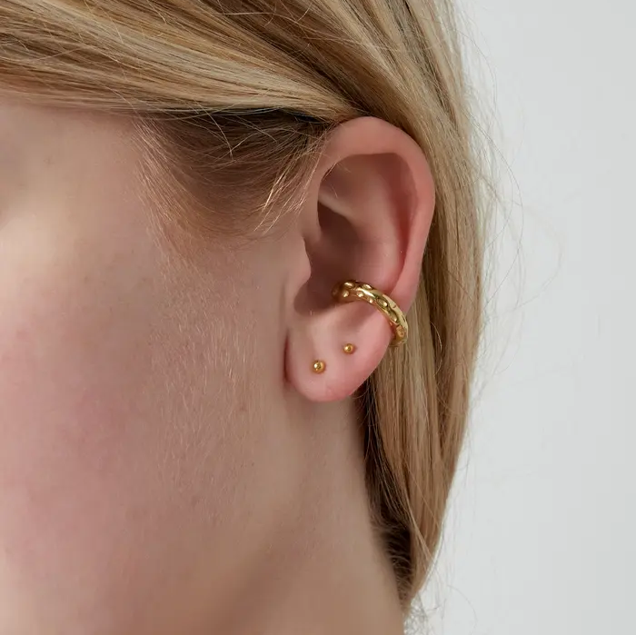 Ear Cuff Chunky Small martellato
