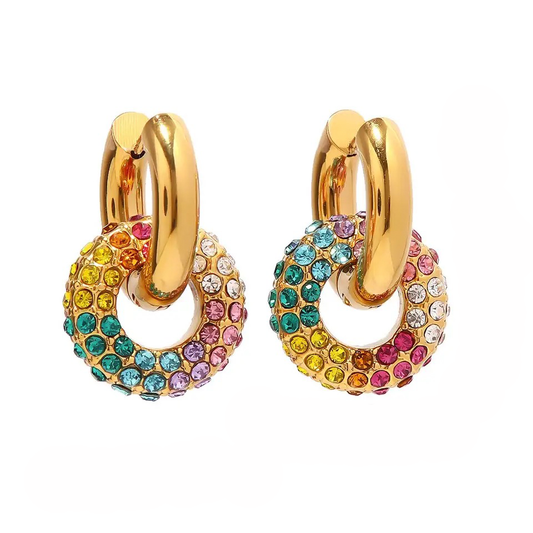 Multicolor Circle Earrings