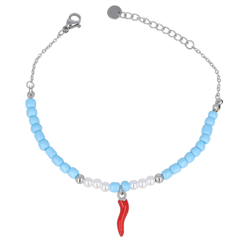 Bracciale colorato con cornetto