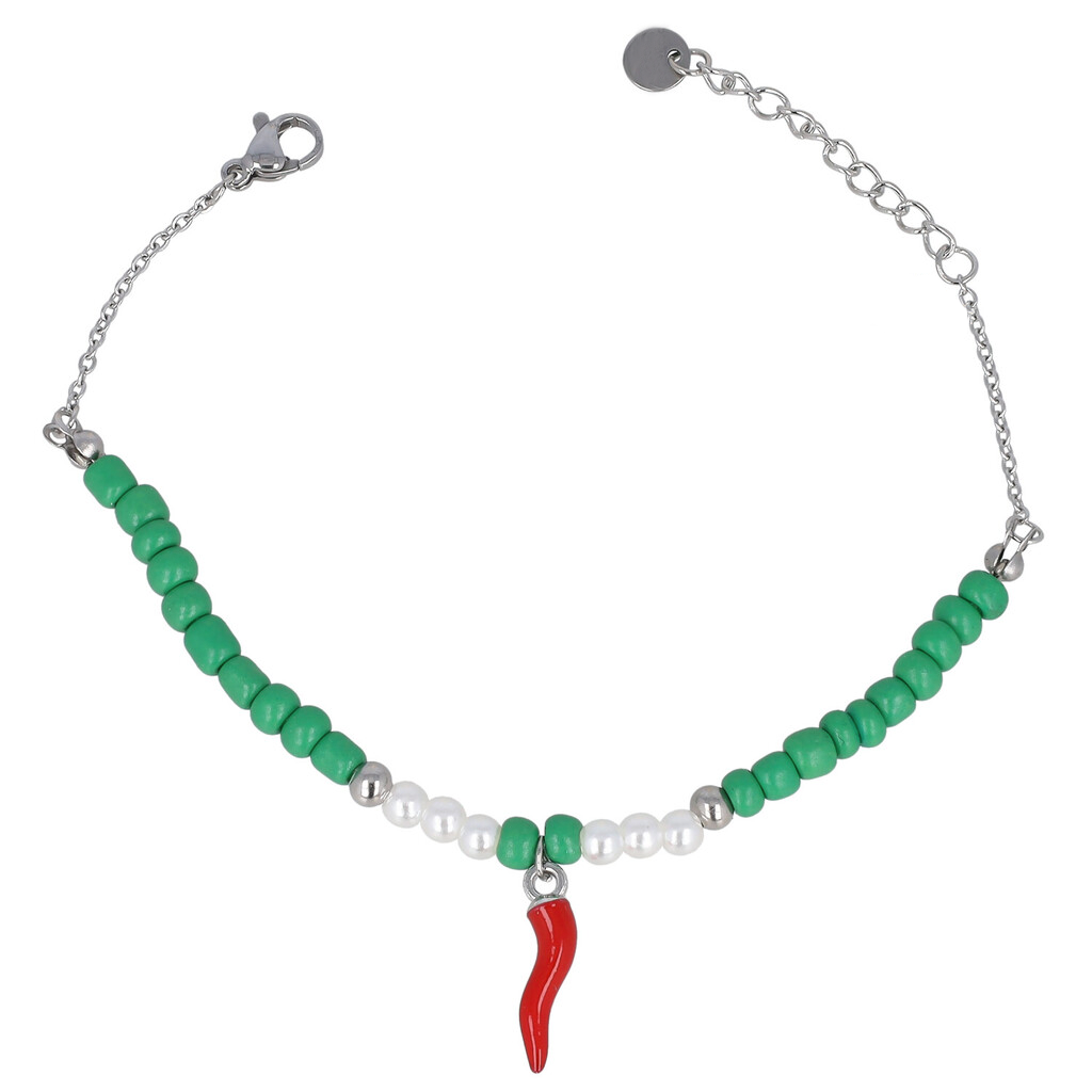 Bracciale colorato con cornetto