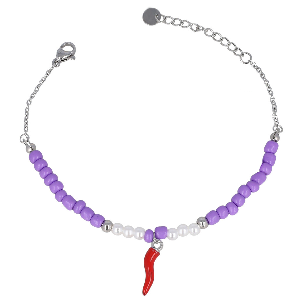 Bracciale colorato con cornetto