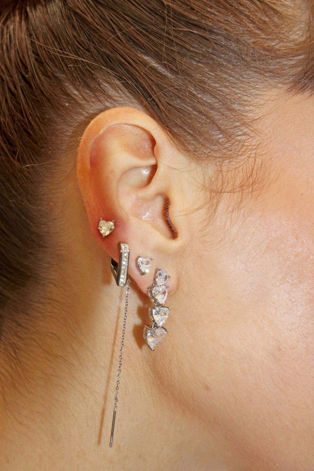 Crystal Heart drop earrings