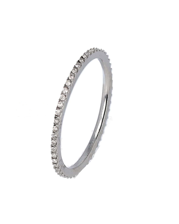 Anello fedina sottile con strass