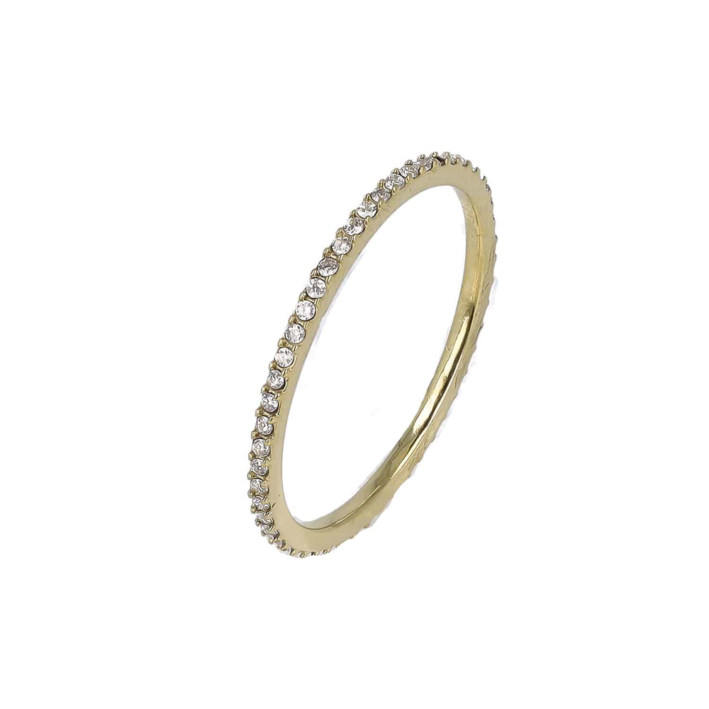 Anello fedina sottile con strass