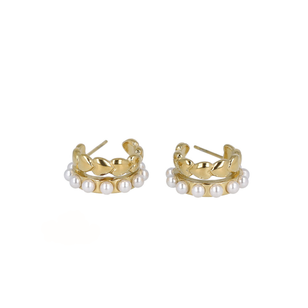 Pearly Hearts hoop earrings