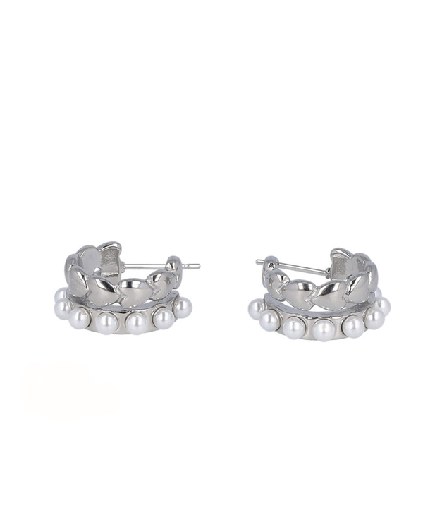 Pearly Hearts hoop earrings