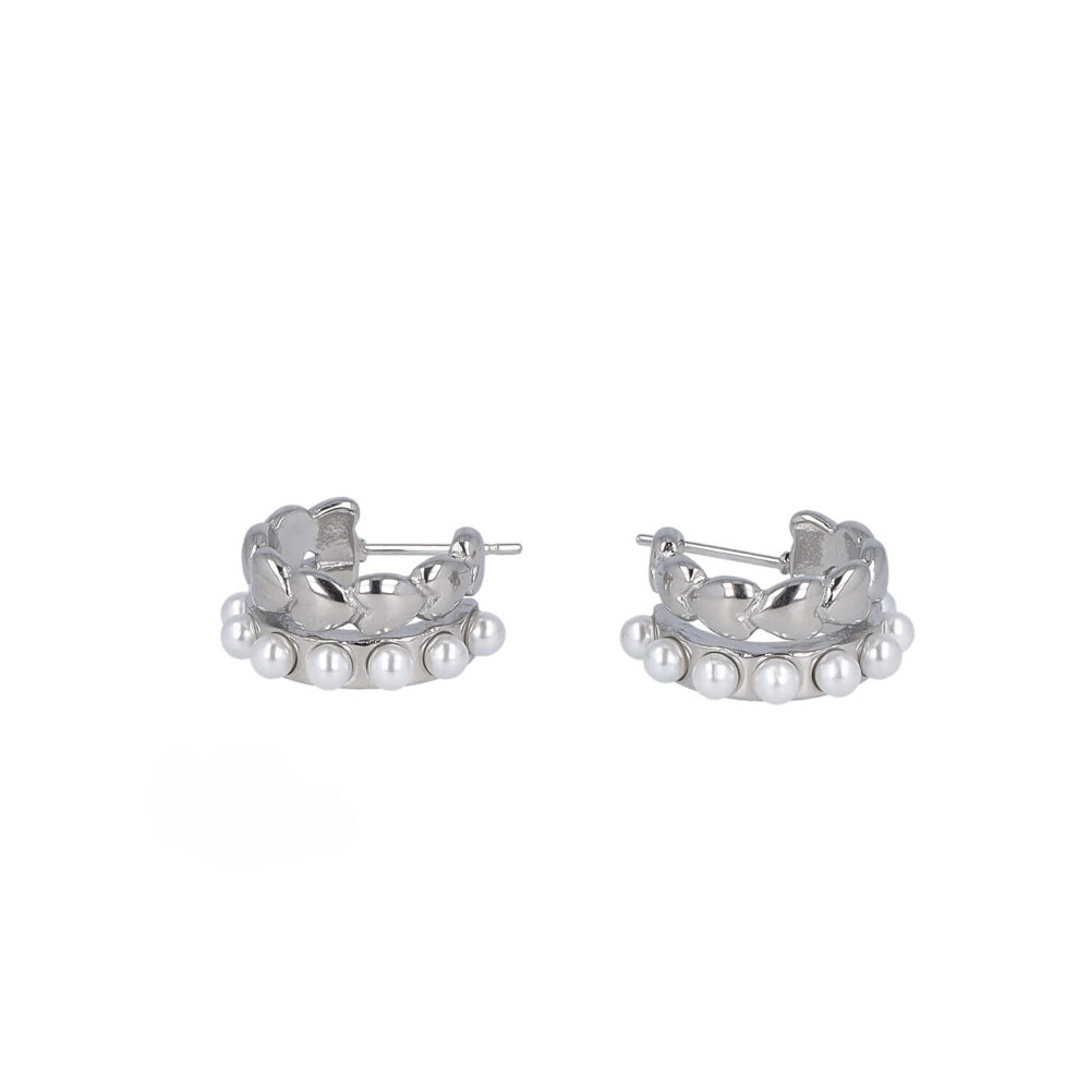 Pearly Hearts hoop earrings