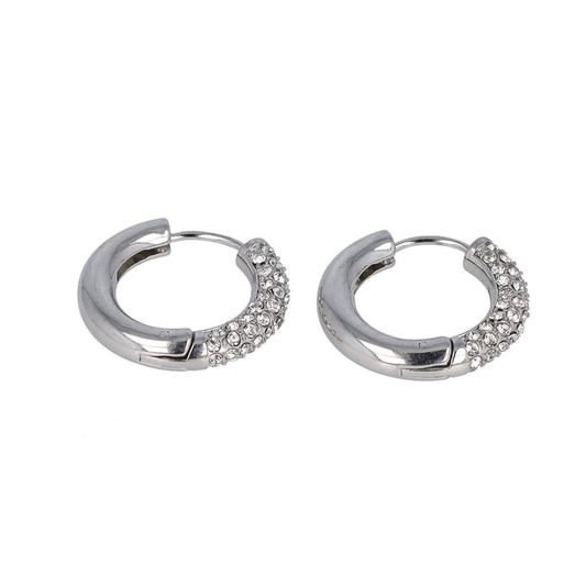 Hoop earrings with rhinestones