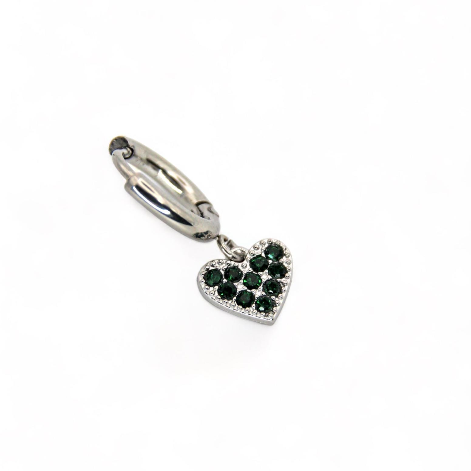Mono-orecchino Hoop cuore con strass